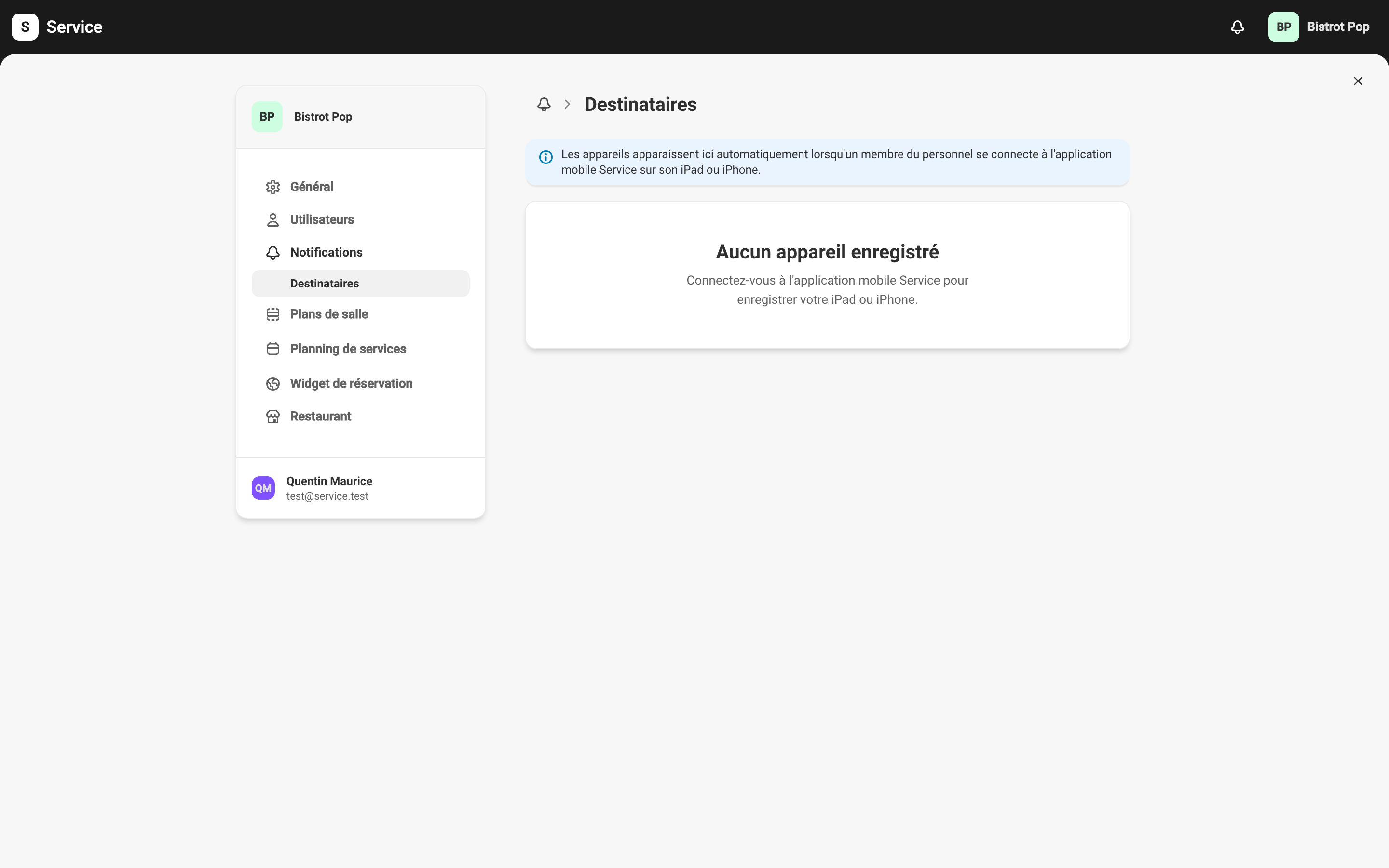 Notifications push en temps réel
